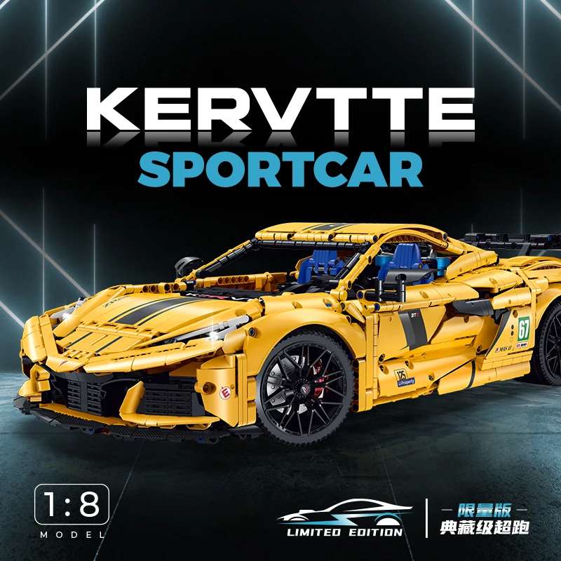 GULY 10622 MOC 1:8 Technical Kervtte Super Sport Hypercar RC Model Building Blocks Puzzle Toy Christmas Birthday Gifts For Kids