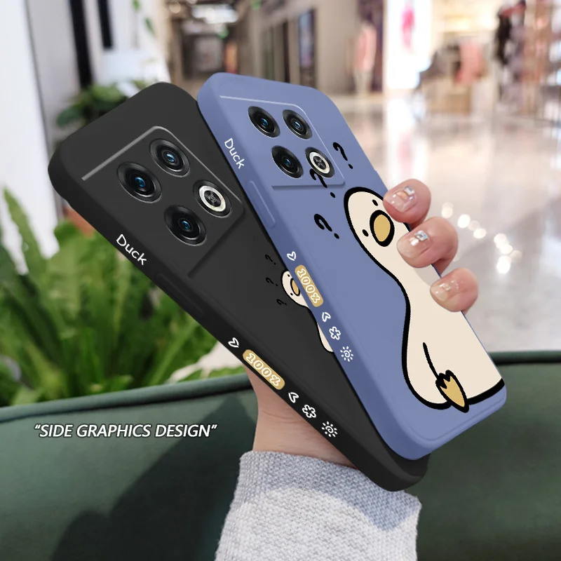 What A Duck Phone Case For Oneplus 12 12R 11 11R 10 10R 10T 9R 9RT 9 8T 8 7 7T Pro 5G غطاء سيليكون سائل