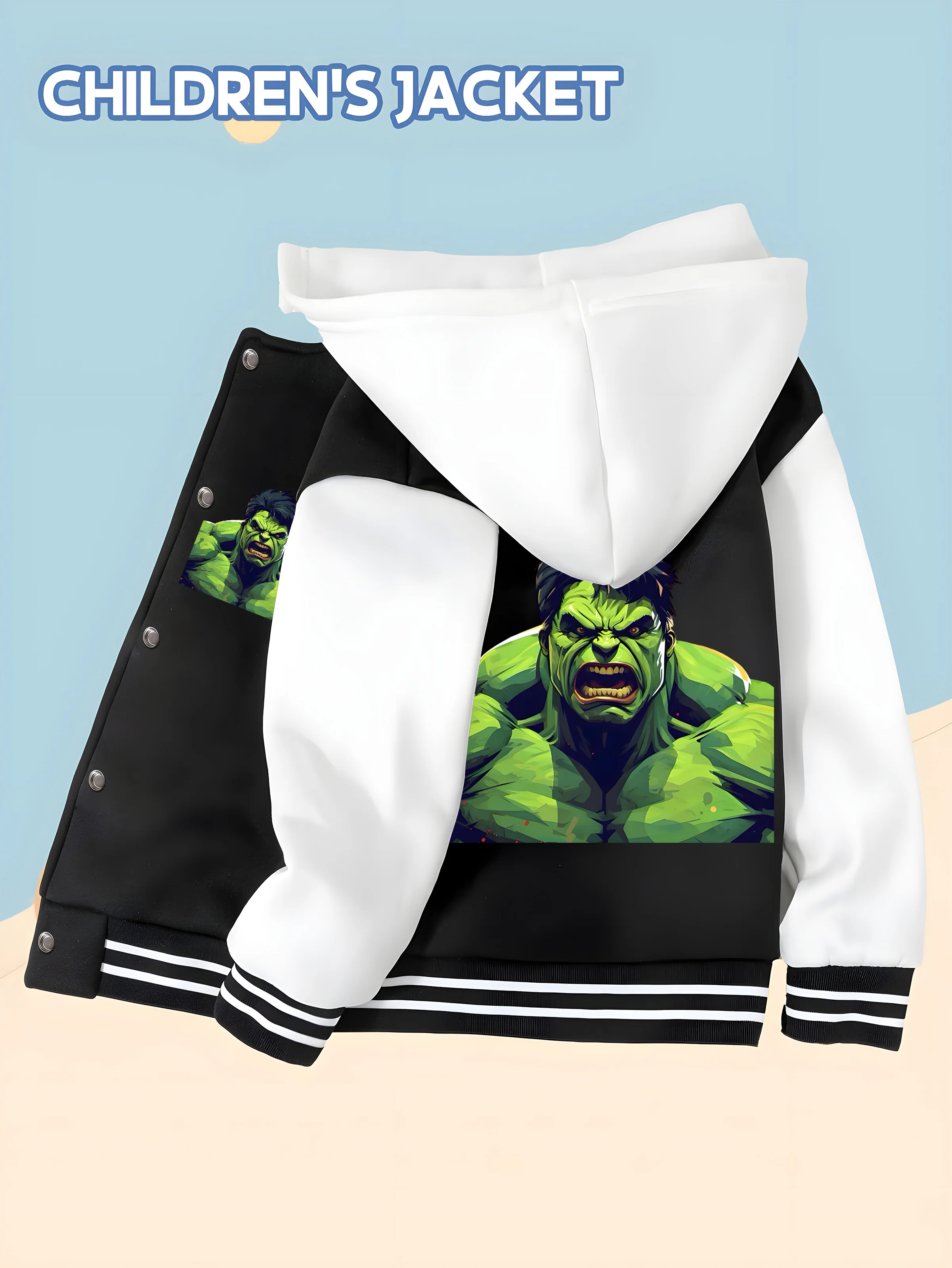 miniso-marvel-hulk-runaway-children's-baseball-jacket-double-sided-printing-bright-and-powerful-colors-soft-and-skin-friendl