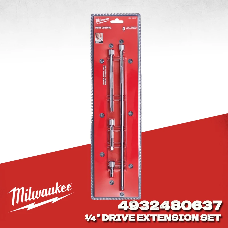 

MILWAUKEE 4932480637 Drive Extension Set 4 Pcs Hand Tools Socket Milwaukee Power Tool Accessories 48-22-9340