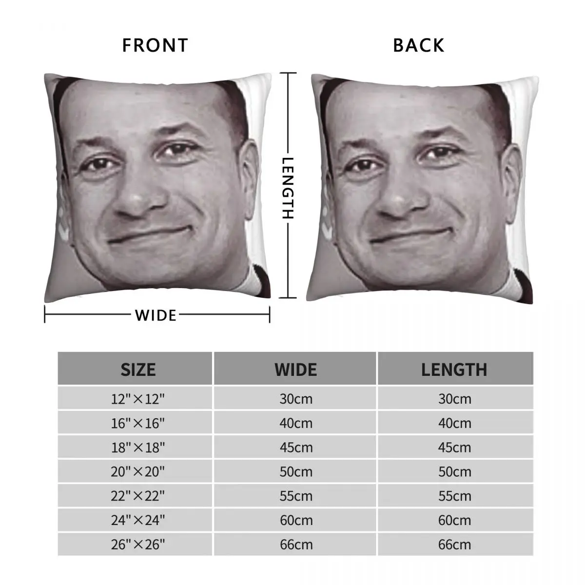 Leo Varadkar Taoiseach Leader Square Pillowcase Polyester Linen Velvet Creative Decor Throw Pillow Case Bed Cushion Cover 45x45