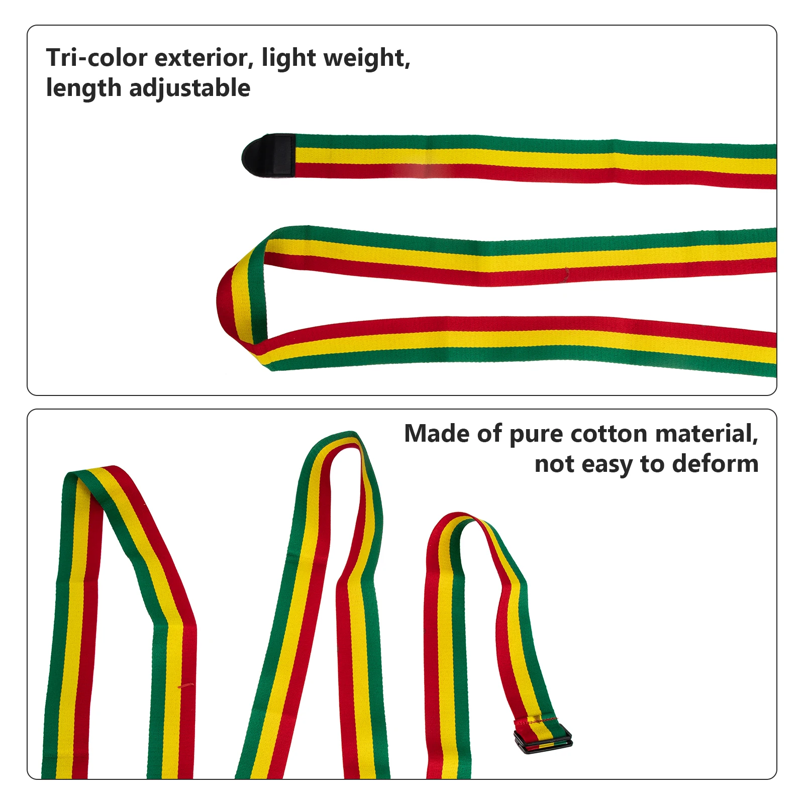 

2 Pcs African Drum Belt Djembe Adjustable Tambourine Strap Cotton Shoulder Instrument Accessory Rainbow Color Drum Hardware