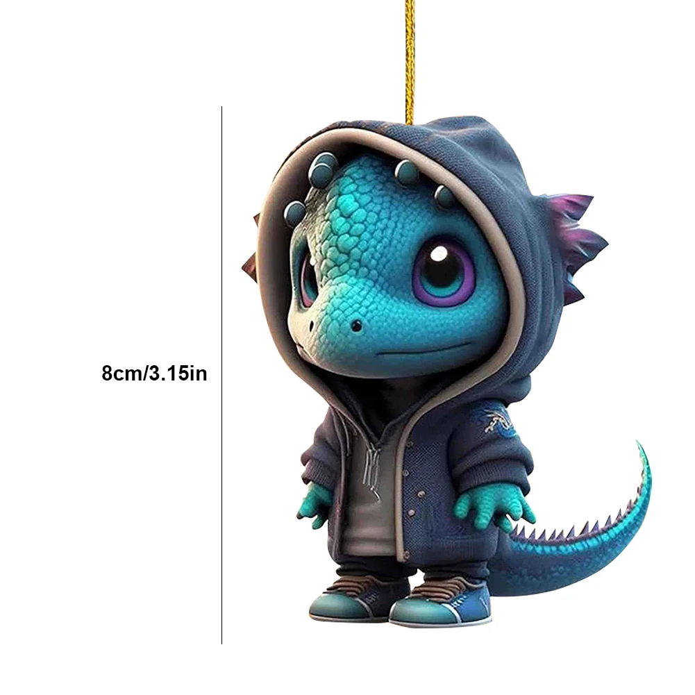 4Pcs Dragon Statue Hanging Decor Exquisite Christmas Cartoon Dragon Decorations Realistic Cute Dragon Pendant for Dinosaur Lover - Image 5