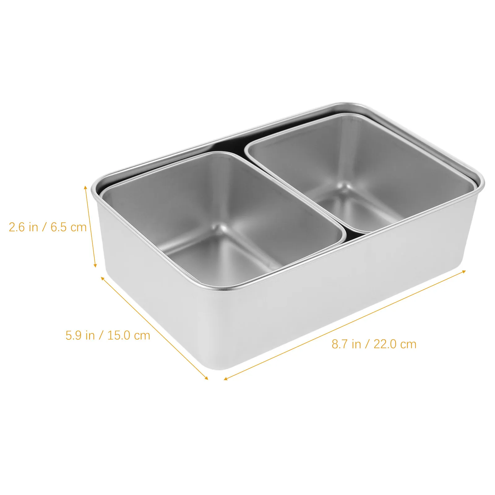 1Set Stylish Stainless Steel Snack Box Divided Compartments Multi Grid Food Storage Container Portable for Picnic Travel Outdoor