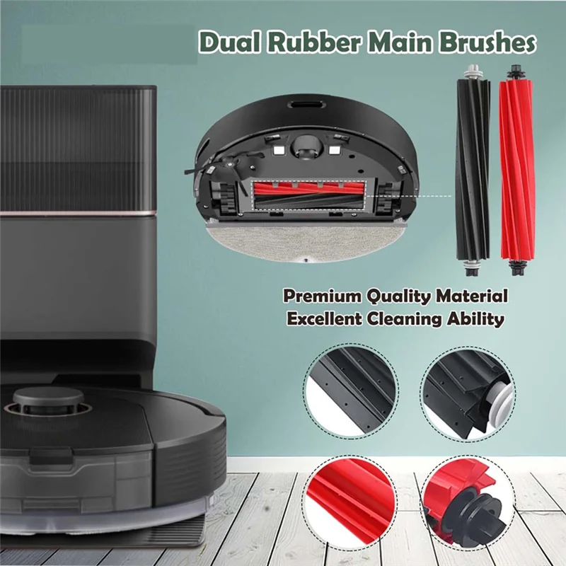ABKS-สําหรับ Roborock Q8 Max/Q8 Max Plus/Q8 Max +/Q5 Pro/Q5 Pro + หุ่นยนต์ส่วนหลักแปรงด้านข้าง Hepa Filter Mop Pad ถุงเก็บฝุ่น