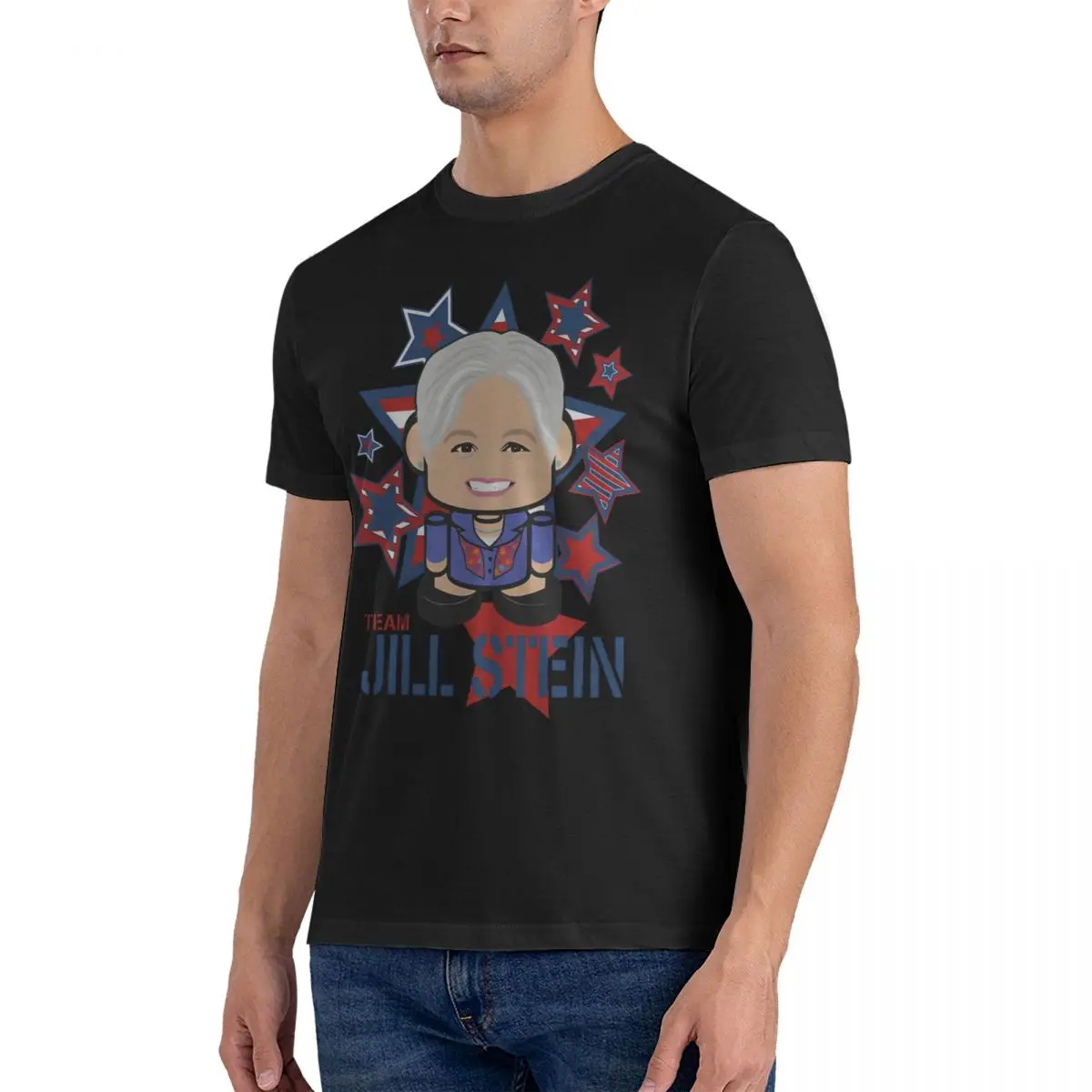 Men Team Stein Politico'bot Toy Robot T Shirt Jill Stein Cotton Tops Funny Short Sleeve Round Neck Tee Shirt 4XL 5XL T-Shirts