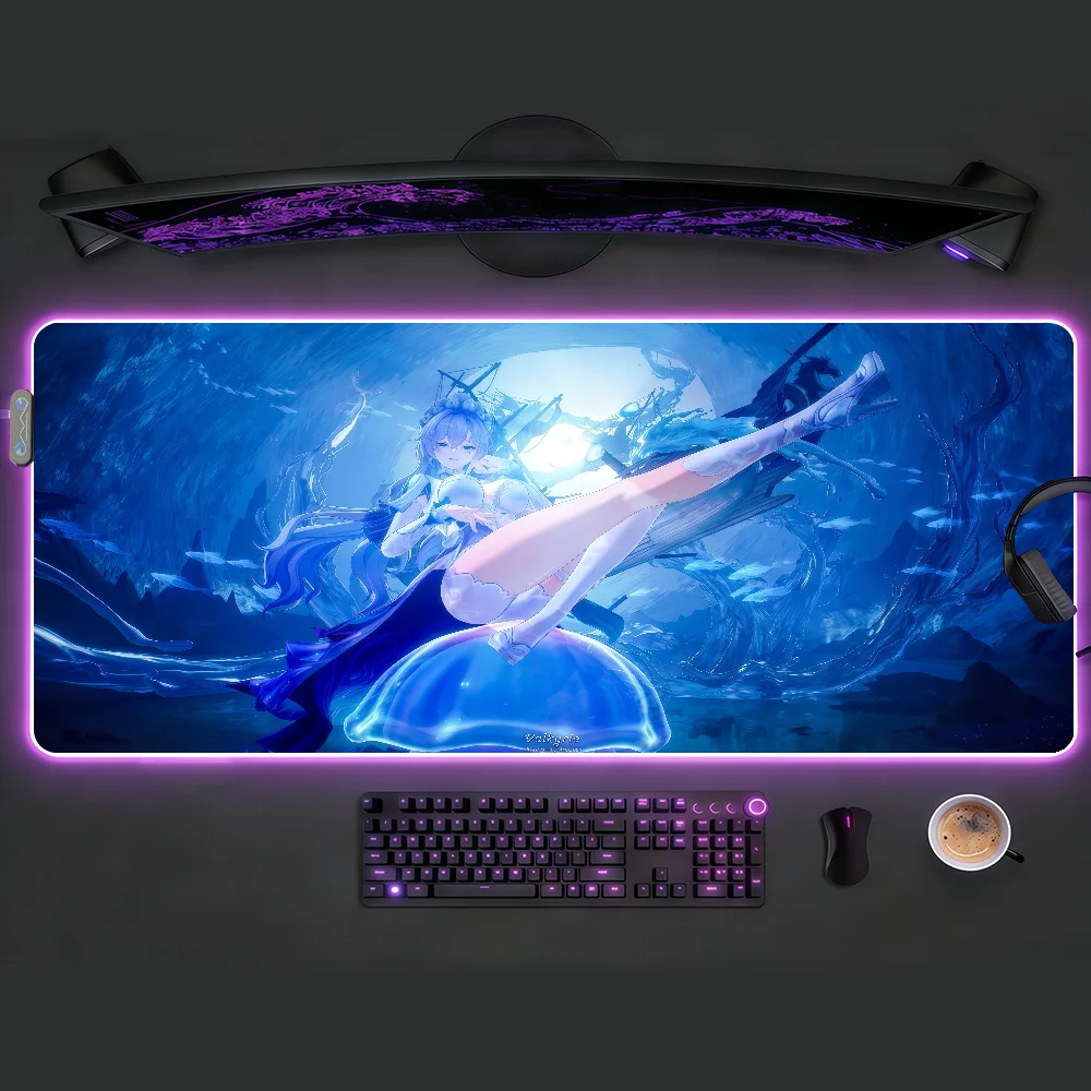 

Коврик для мыши Wuthering Waves Cantarella с RGB LED-подсветкой, нескользящий, резиновый, для геймеров, большой XXL, для компьютера, офиса, клавиатуры