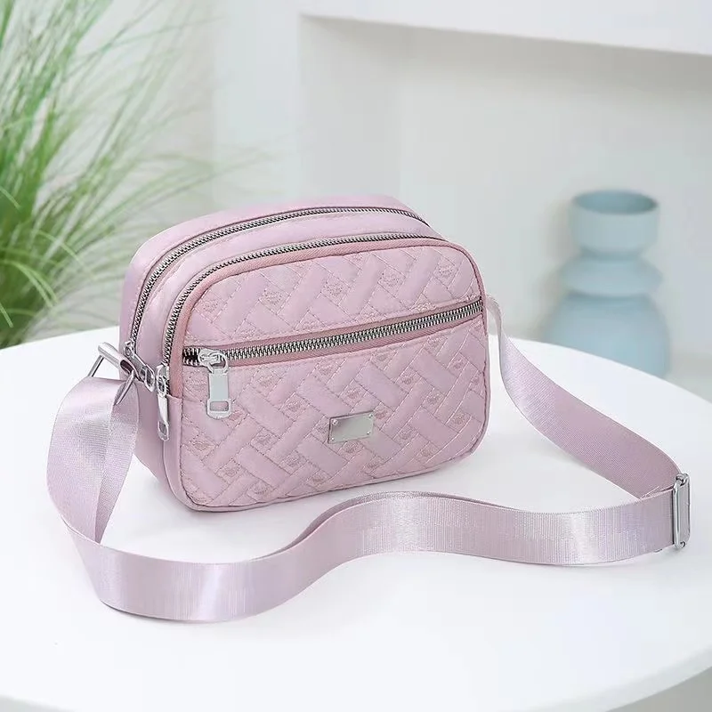 Fashion Plaid Small Shoulder Bags Nylon Crossbody Bags 2023 New Female Messenger Purse Mini Handbags for Women