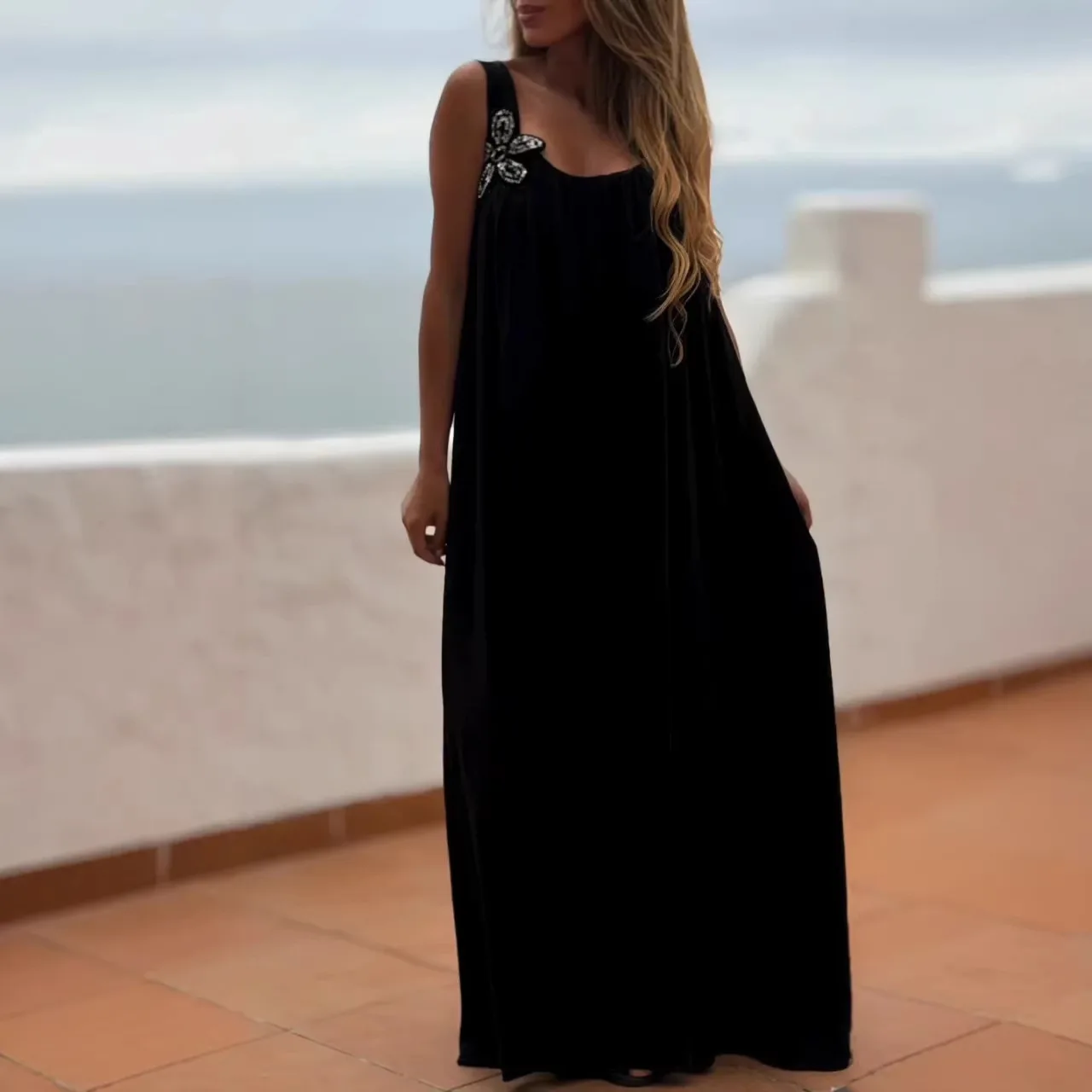 

2026 New Women's Strap Coat Backless Loose Casual Dress Cocktail Short Feminina 2026 Summer Dress Robe Vestido Women Elegant