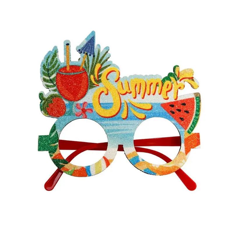 

A72Z 1 Piece Summer Hawaiian Glasses As Shown Felt+Plastic Coconut Tree Photo Glasses Frame,C