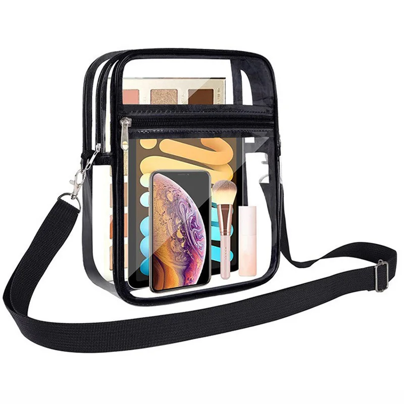 Waterproof Clear Crossbody Purse Bag,Stadium Approved Clear with Front Pocket for Concerts Sports Festivals Holiday Beach Bag