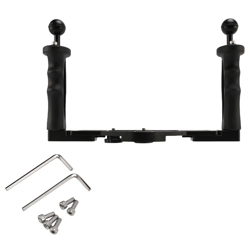 

AED5-Dual Handheld Stabilizer Diving Underwater Camera Housings Tray/Grip Waterproof With Double Handle For Dome Port Waterproof