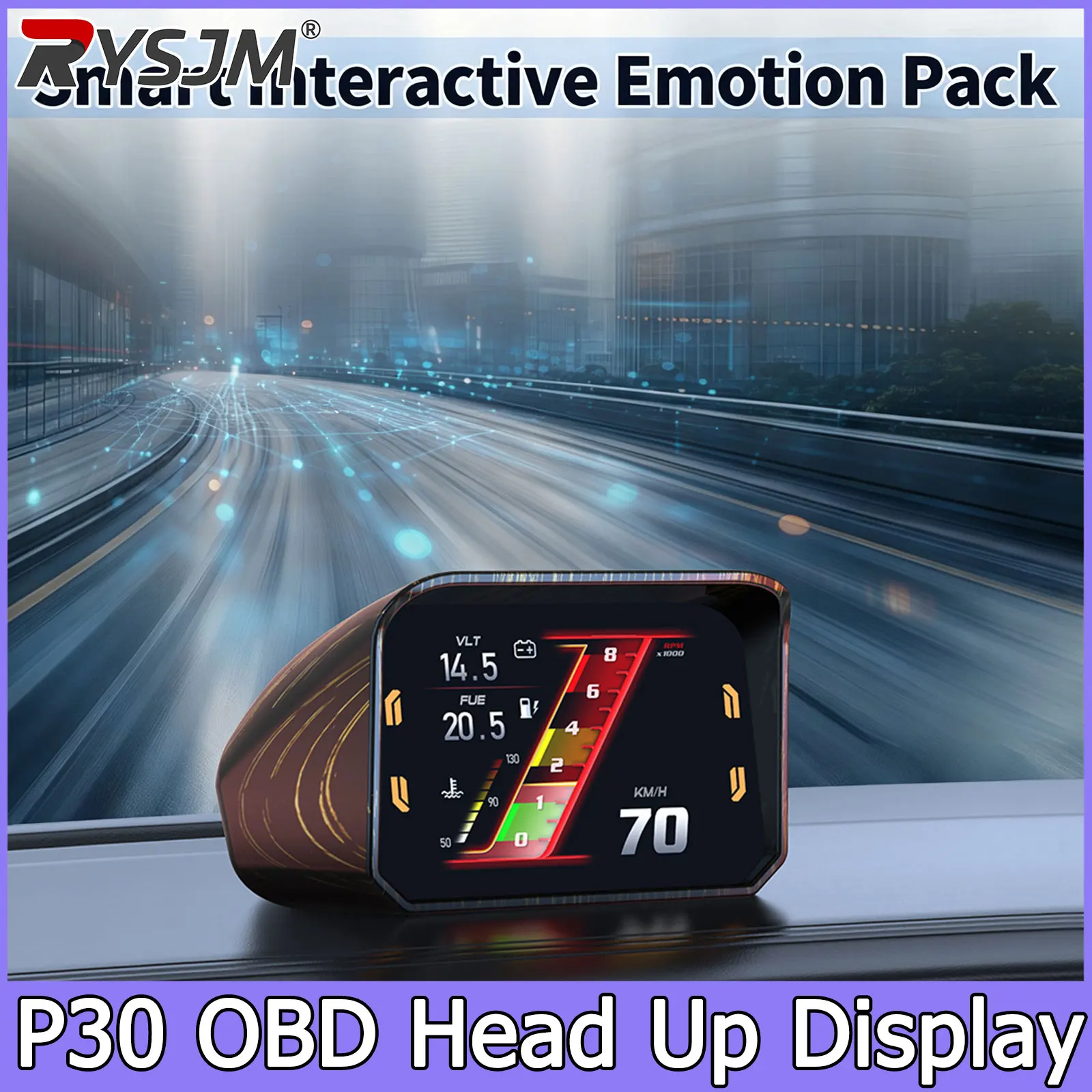 P30 Speedometer RPM Meter HUD OBD2 Display Car On-board Computer AFR Time Speed Voltage Display Multi Functional Speeding