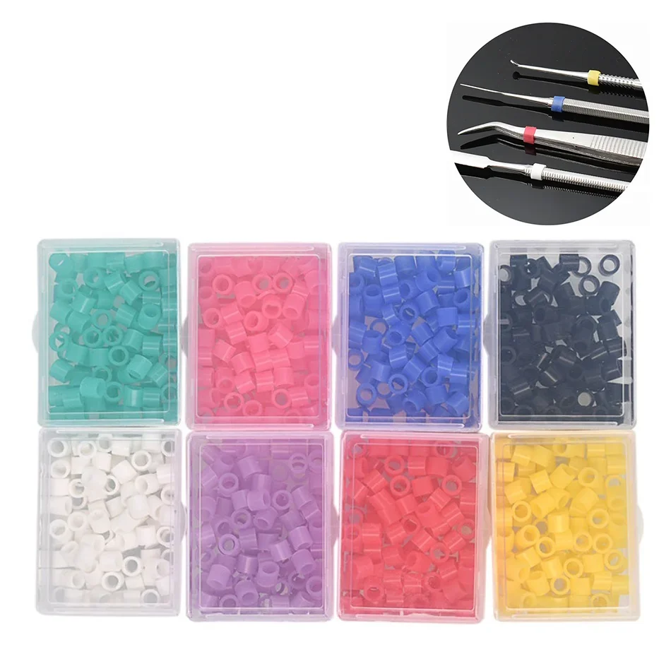 

100pcs/box Dental Code Rings Standard Color Recognition Colorful Rings Soft Silicone Fit All Hand Instruments Dentist Materials