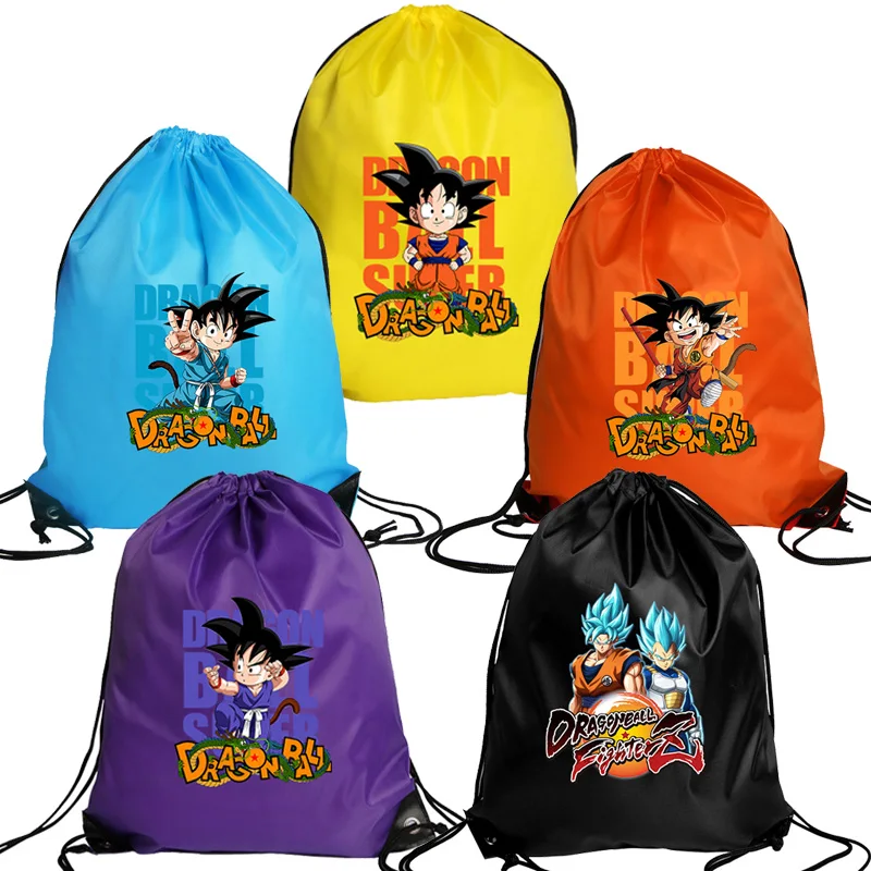 Bolsa con cordón de Dragon Ball Z, bolsa de almacenamiento portátil de Goku, Mochila deportiva impermeable para nadar, regalo de bolsillo de