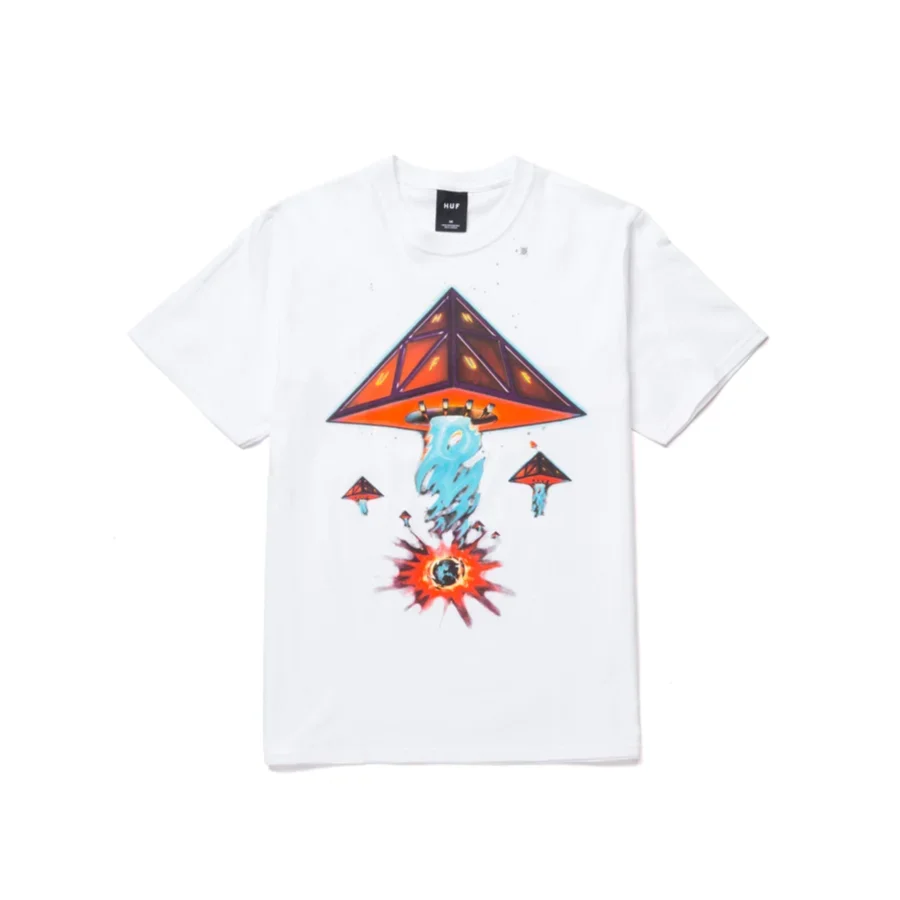 HUF DOOMSDAY MENS T-SHIRT WHITE 100% AUTHENTIC NEW