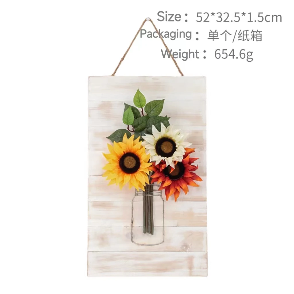 Nordic Simple Style Home Decoration Hotel Living Room Pendant Simulation Flower Sunflower Decorative Painting Mural