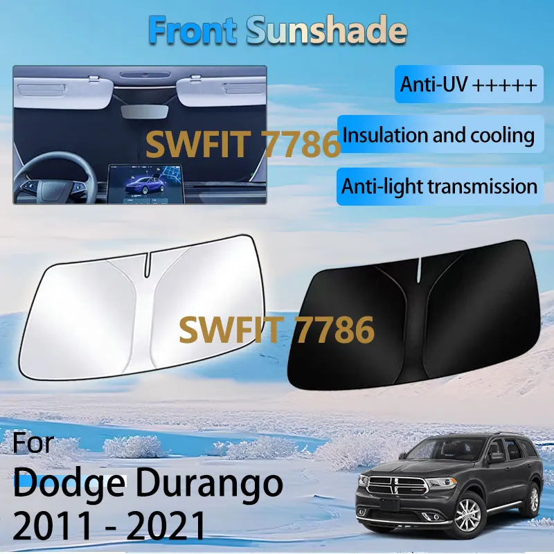 

For Dodge Durango 2014 2011 - 2021 WD Accessories Car Front Sun Shade Window Windshield Heat Insulation Sunshade UV Cover Parts