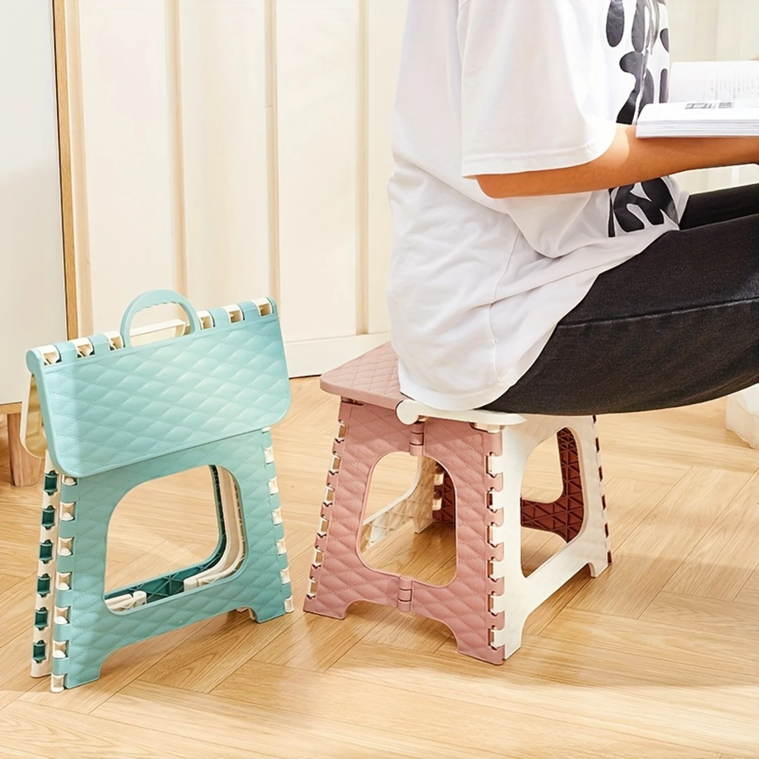 

Easy-Carry Folding Stool - Sturdy Plastic, Perfect For Outdoor Events & Use