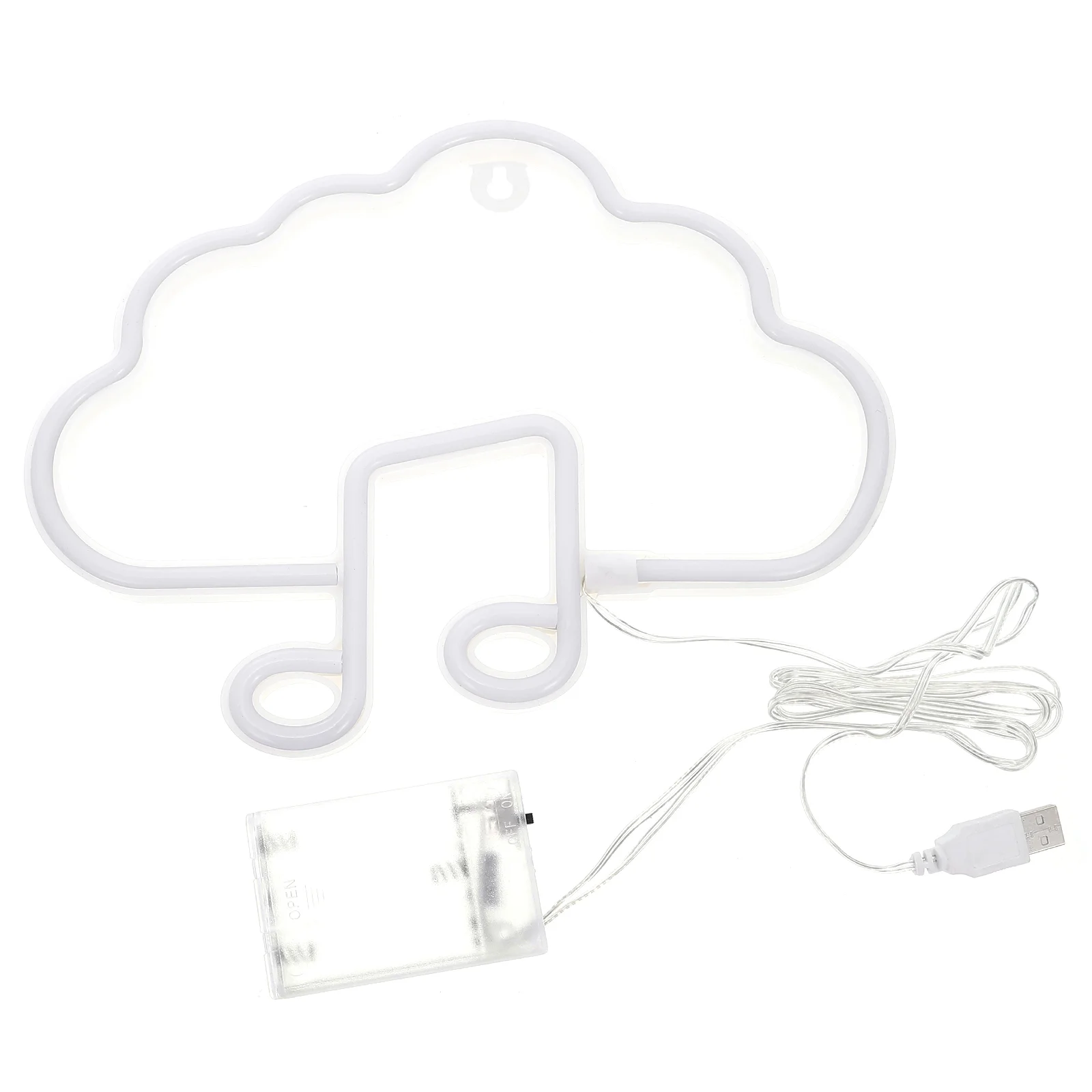 Wolken-Neonschild, Musiknote, USB-betrieben oder helle LED-Lampe aus Kunststoff für Schlafzimmer