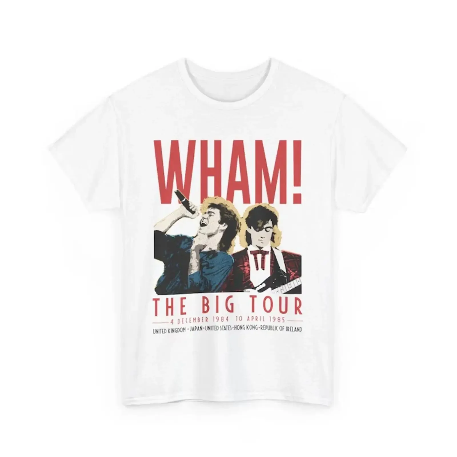 Wham Retro Tour T shirt Vintage 80s Band vintage Washed Stretched streetwear homme Unisex Versatile Soft designer clothes