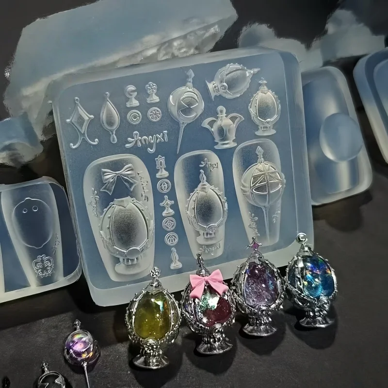 

Ремень с пряжкой в форме сердца, звезда, луна, сладкий крутой стиль, трехмерный шаблон для украшения ногтей, прозрачная форма для ногтей