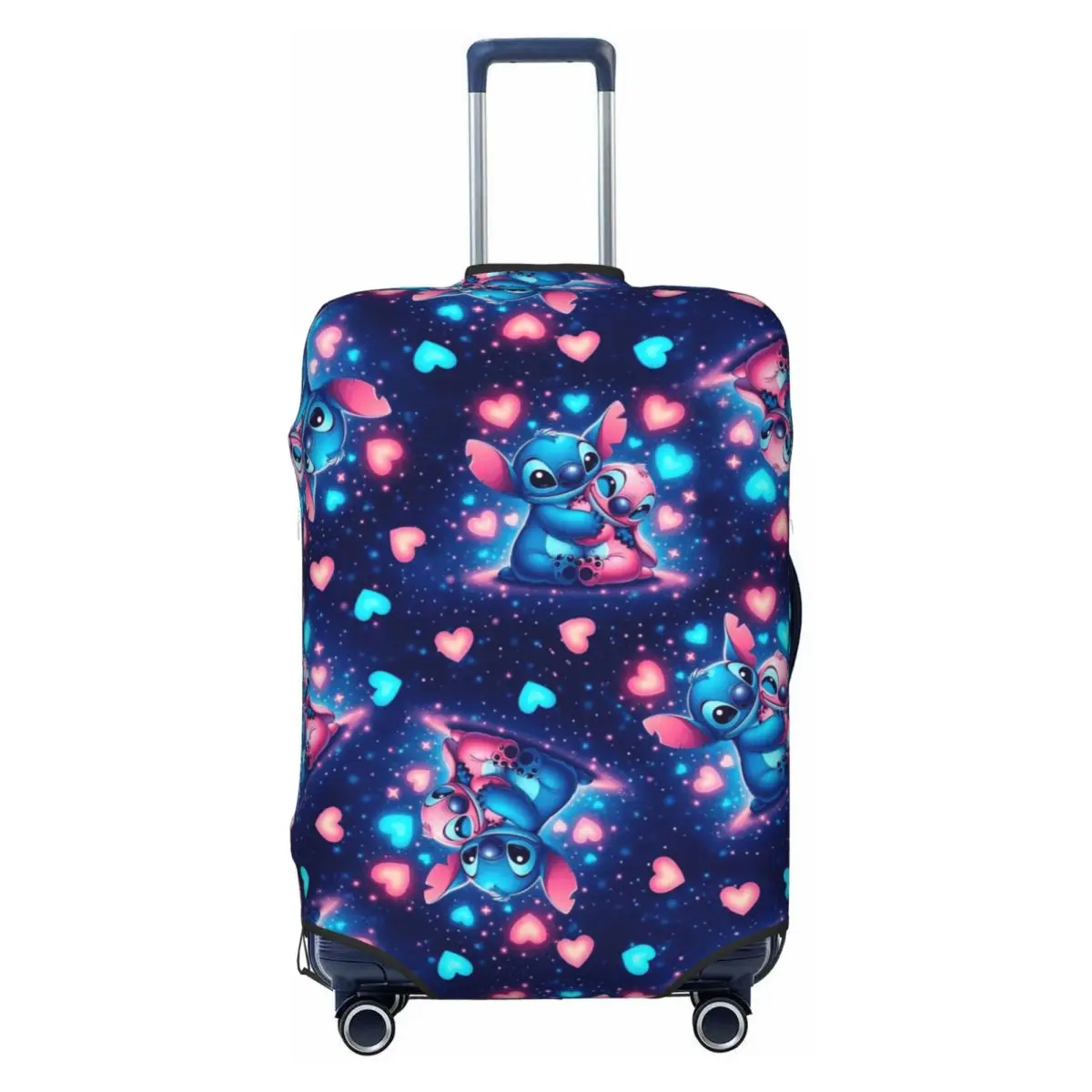

Custom Stitch And Angel Love Luggage Cover Protector Elastic Anime Monster Travel Suitcase Covers