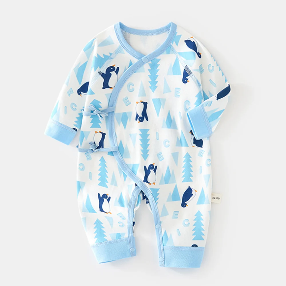 

Комбинезон для маленьких мальчиков с длинными рукавами и цветочным принтом, милый животный принт, осенне-зимняя эксклюзивная одежда для малышей, комбинезоны для новорожденных девочек 0-6 месяцев