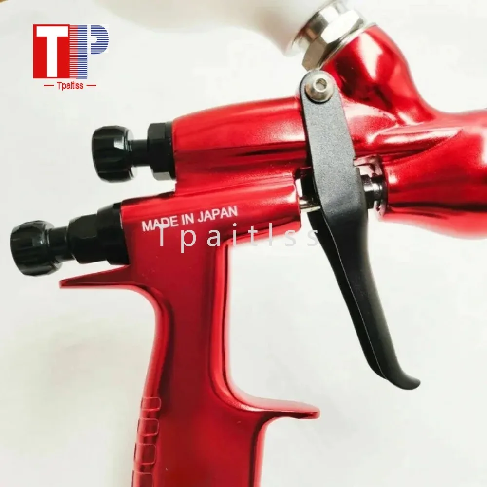 Tpaitlss Red Spray Gun LITE 1.3mm Nozzle 600ml cup LVMP Car Pain Tool for Varnish and primer