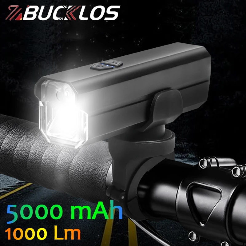 

5000mAh Bicycle Front Light 1000lm Waterproof Cycling Lamp Type-C Rechargeable Bike Headlight Road Bike Lights Bicycle Lights