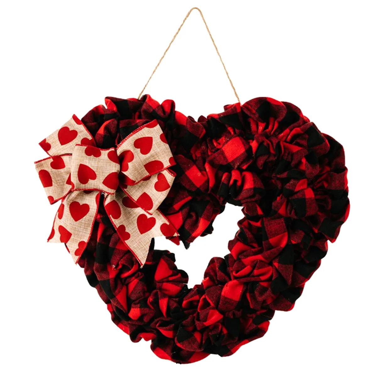 

Valentines Day Wreath, Heart Shaped Door Wreath with Bow, Valentines Door Decor for Front Door Farmhouse