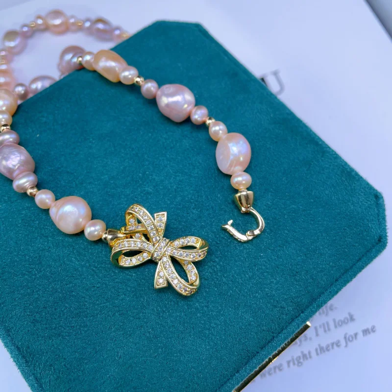 

Цепочка для свитера в стиле пресноводного барокко, нерегулярное красочное жемчужное ожерелье