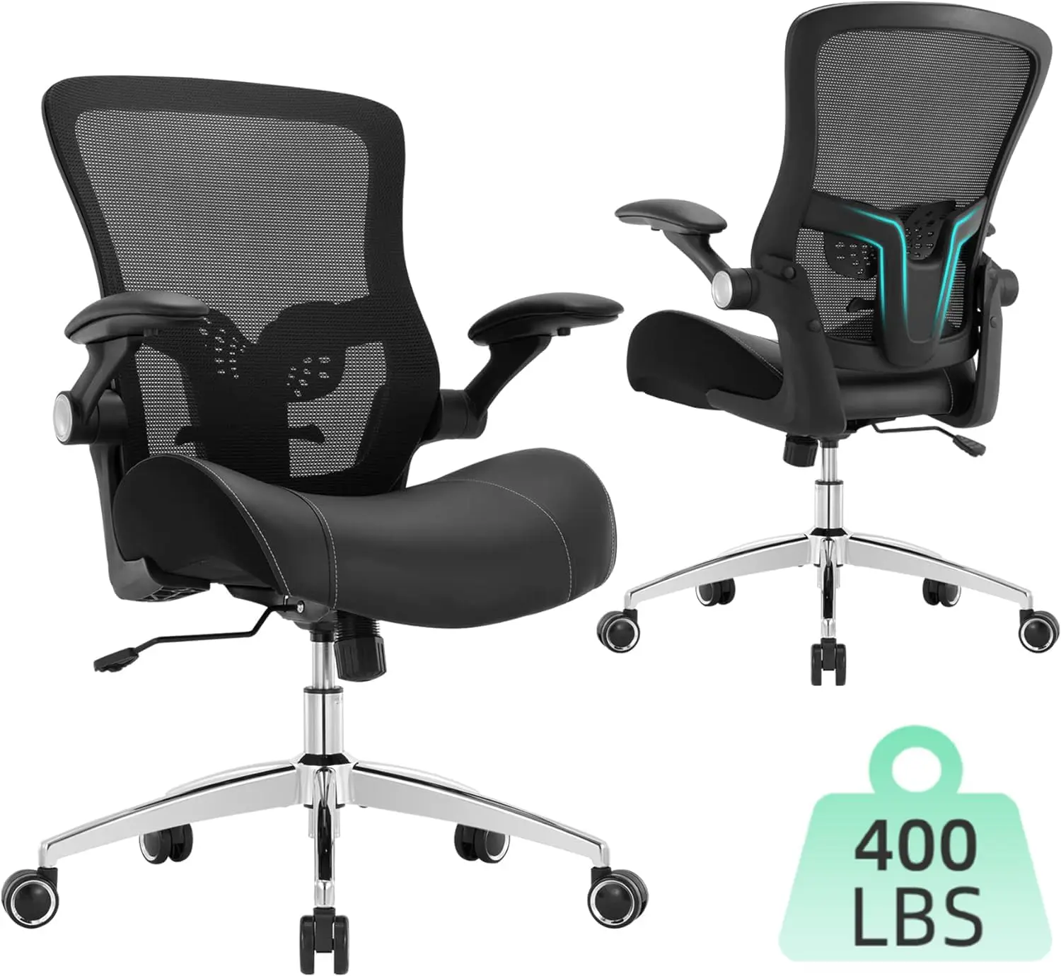 

Office Chair Ergonomic Desk Chair-400Lbs Big And Tall Heavy Duty, Wide & Soft 3D Modeling Foam Cushion Home Office Desk Chair