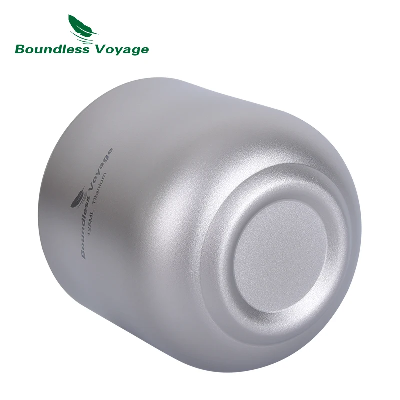 Boundless Voyage 125ml Titanium Beer Tea Cup Double-Layer Anti-scalding Milk Mug Portable Anti-hot Picnic Drinkware Ti3048D