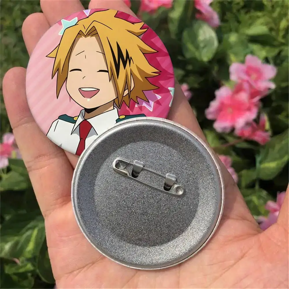Anime Denki Kaminari Cartoon Badges 25 32 44 58 75 Mm Round Cosplay Pin Bag Decor Fans Collect Friends Gifts Brooch Souvenir