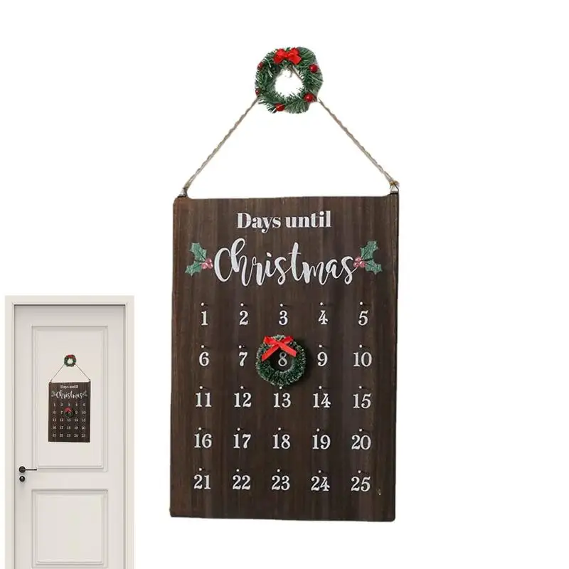 Count Down to Christmas Wall Sign Wall Count Down to Christmas Wooden Calendar Seasonal Vintage Elegance 25 Days Countdown Sign