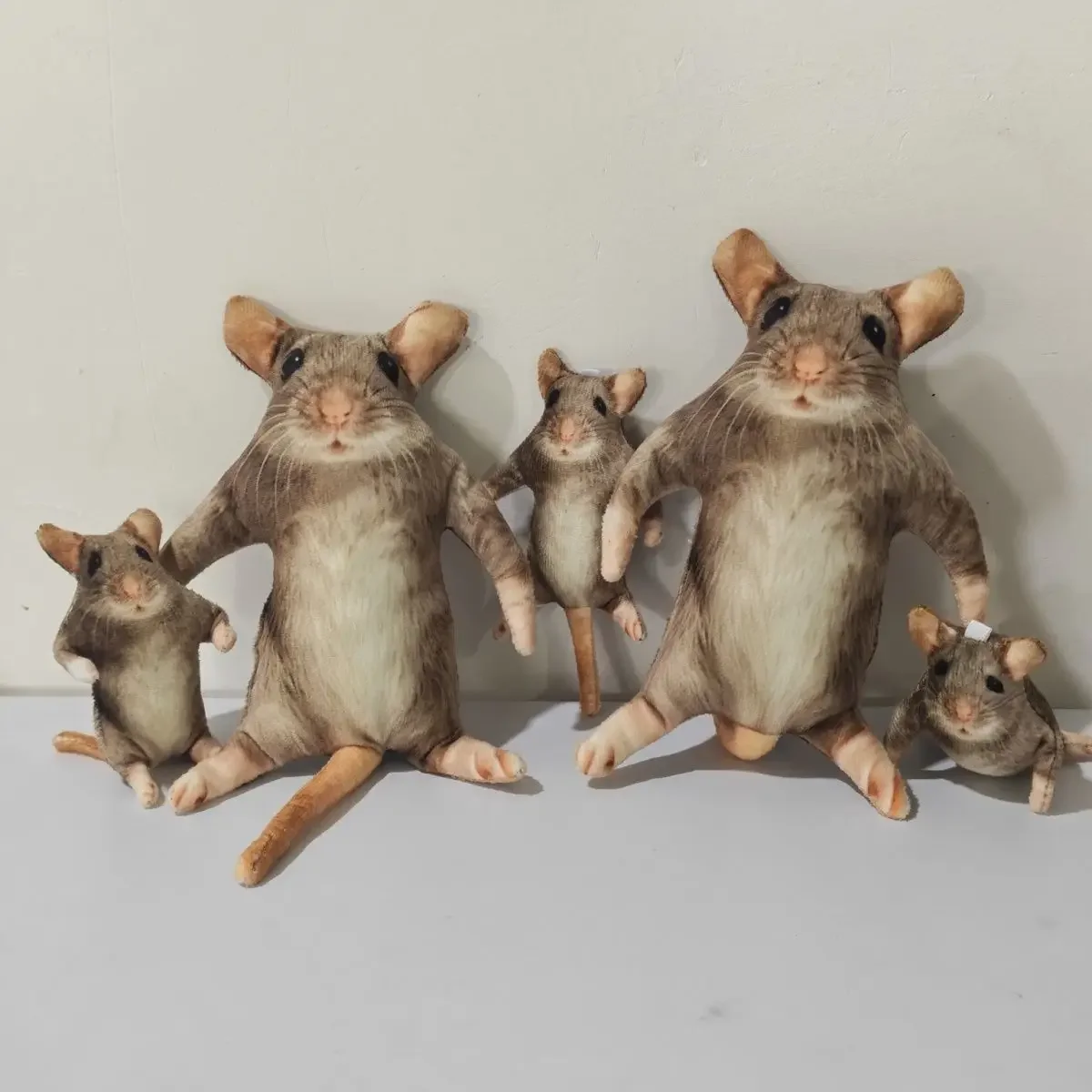 Creative 12/24cm Simulated Mouse Doll Plush Cartoon Doll Soft Kawaii Nimi Animal Figure Stem Built in Skeleton Kid Gift Birthday
