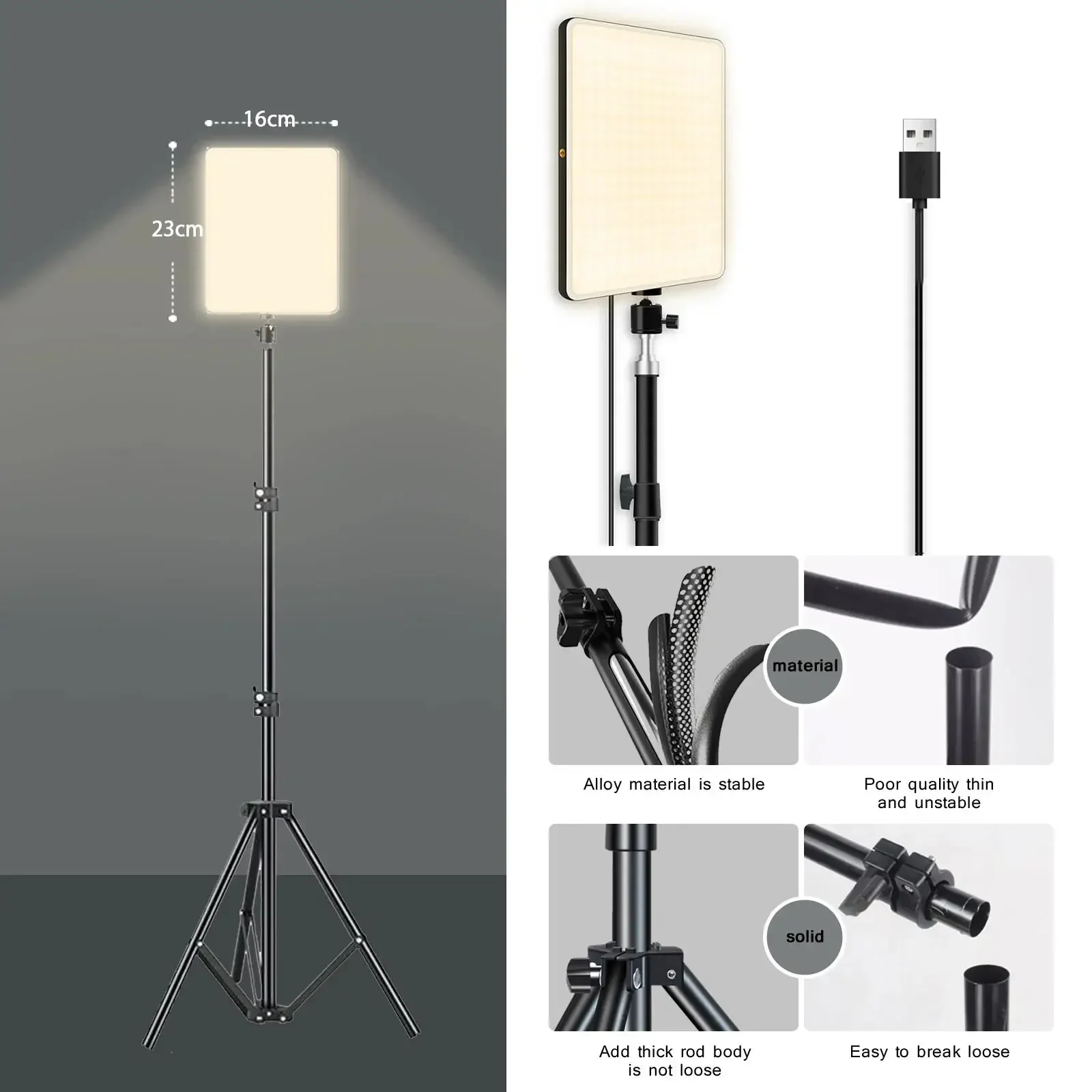 Photography Lighting LED Video Lights Conference Selfie Light Photo Studio Lamp With Tripod for Shoot Live Streaming TikTok Zoom