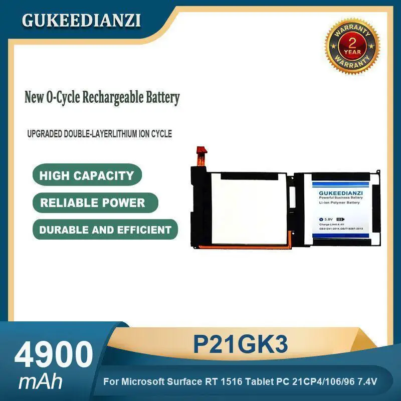

Аккумулятор для ноутбука высокой емкости 4900 мАч P21GK3 для планшетного ПК Microsoft Surface RT 1516 21CP4/106/96 7,4 В