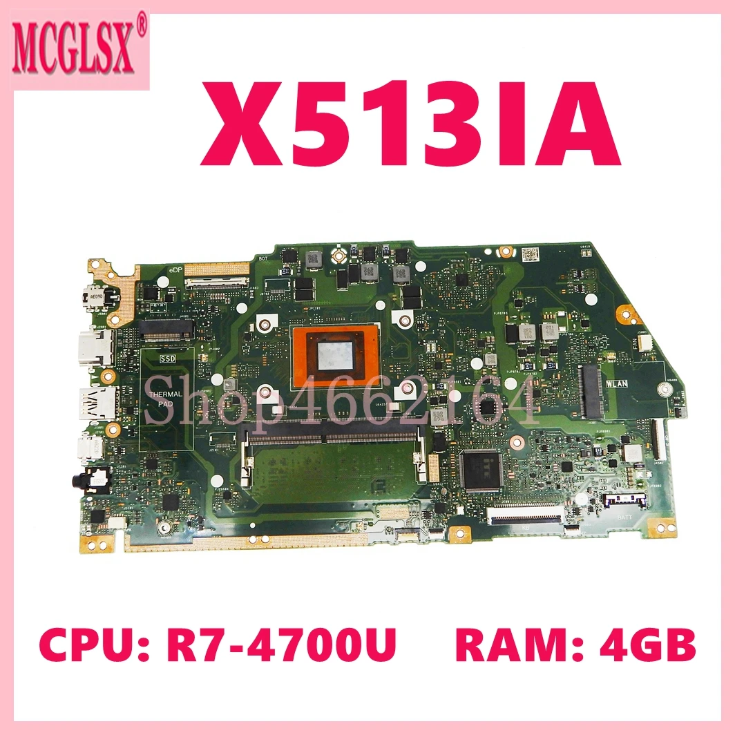 X513IA  with R7-4500U CPU 4GB-RAM Laptop Motherboard For ASUS VivoBook X513I M513IA KM513IA Mainboard 100% Tested OK