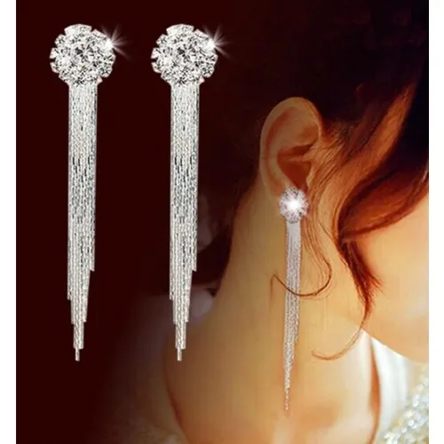 Myfavori White Stone Korean Design Earrings Engagement Wedding Earrings Models