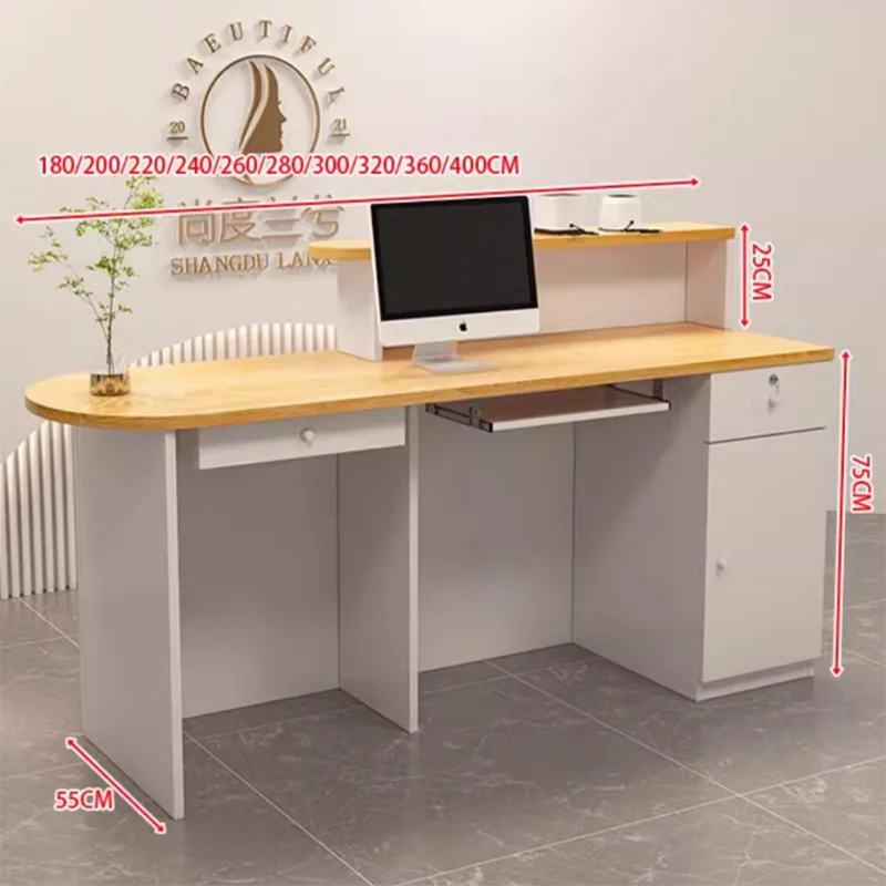 For Storage Modern Reception Desk Small Professional Design Rustic Bar Counter Retro Center Resepsiyon Masası Commercial
