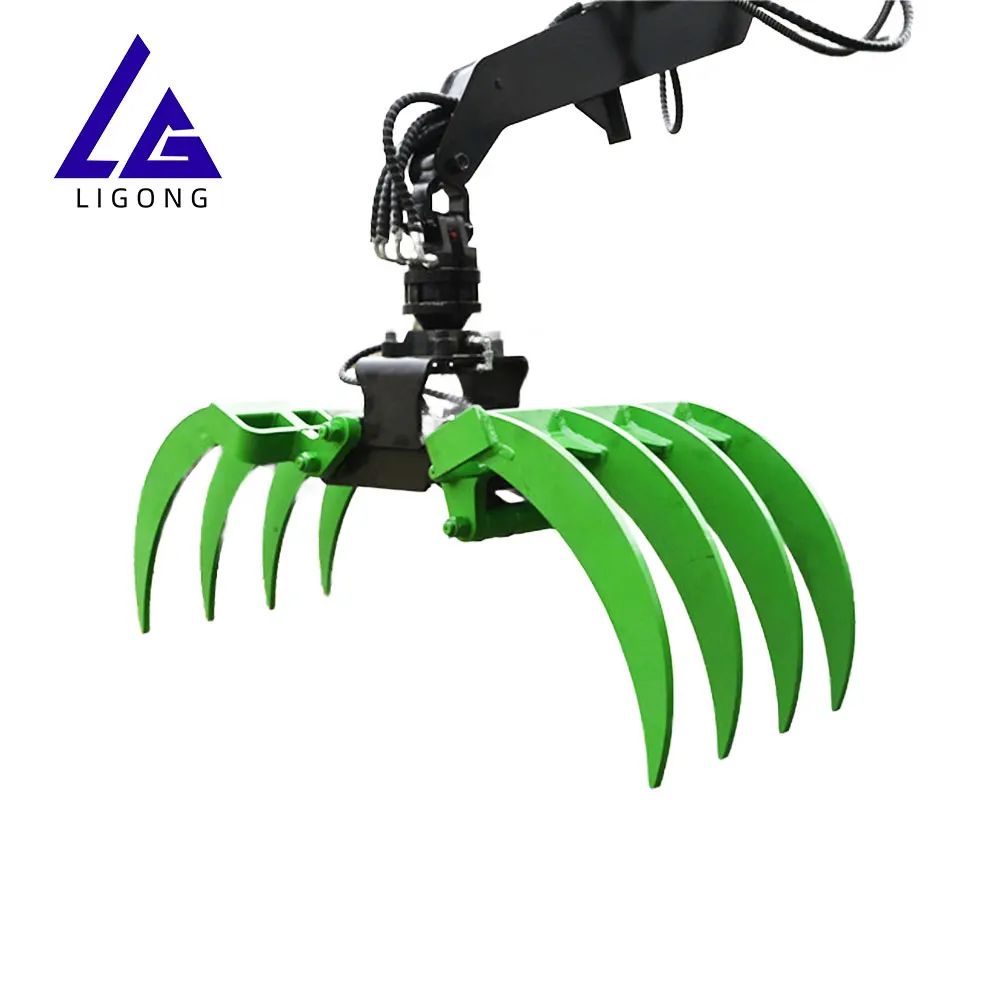 

Mini Excavator Rake Grapple 3-5 Ton Hydraulic Attachment with Motor Core Component for Forestry Use