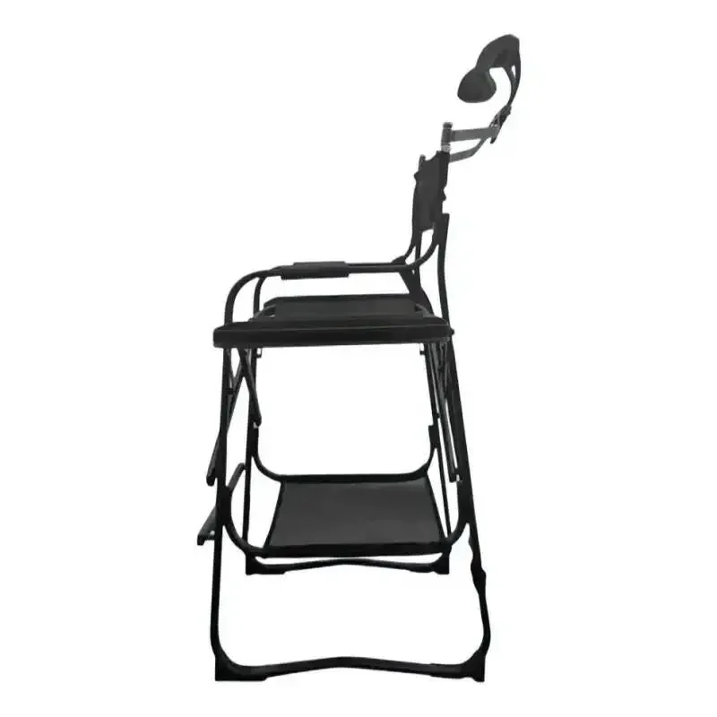 Bar Chair Heavy Duty Tall Height Directors Folding Makeup Chair Padded Seat with Side Table Foot Rest for Camping Home or Patio