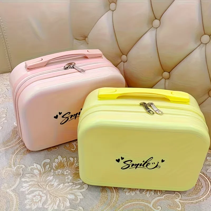 1Pcs Personalized Custom Logo Text【Cosmetic Bag】New Large-Capacity Lightweight Multi-Functional Carry-On Suitcase, Cosmetic Bag, Portable Abs Travel Storage Bag, Ideal Gift【Customizable Text】