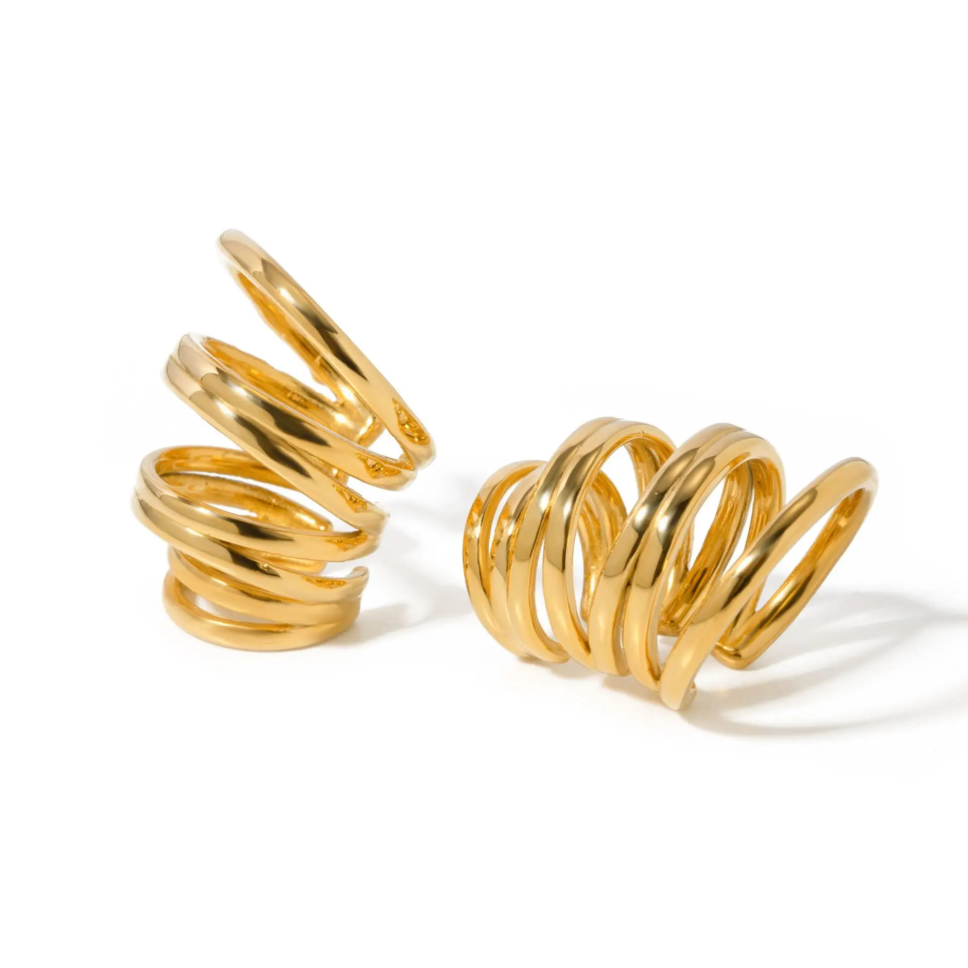 

Stainless Steel PVD 18K Gold Plated Tarnish Waterproof Layered Clip Earrings For Woman Jewelry Wholesale INS