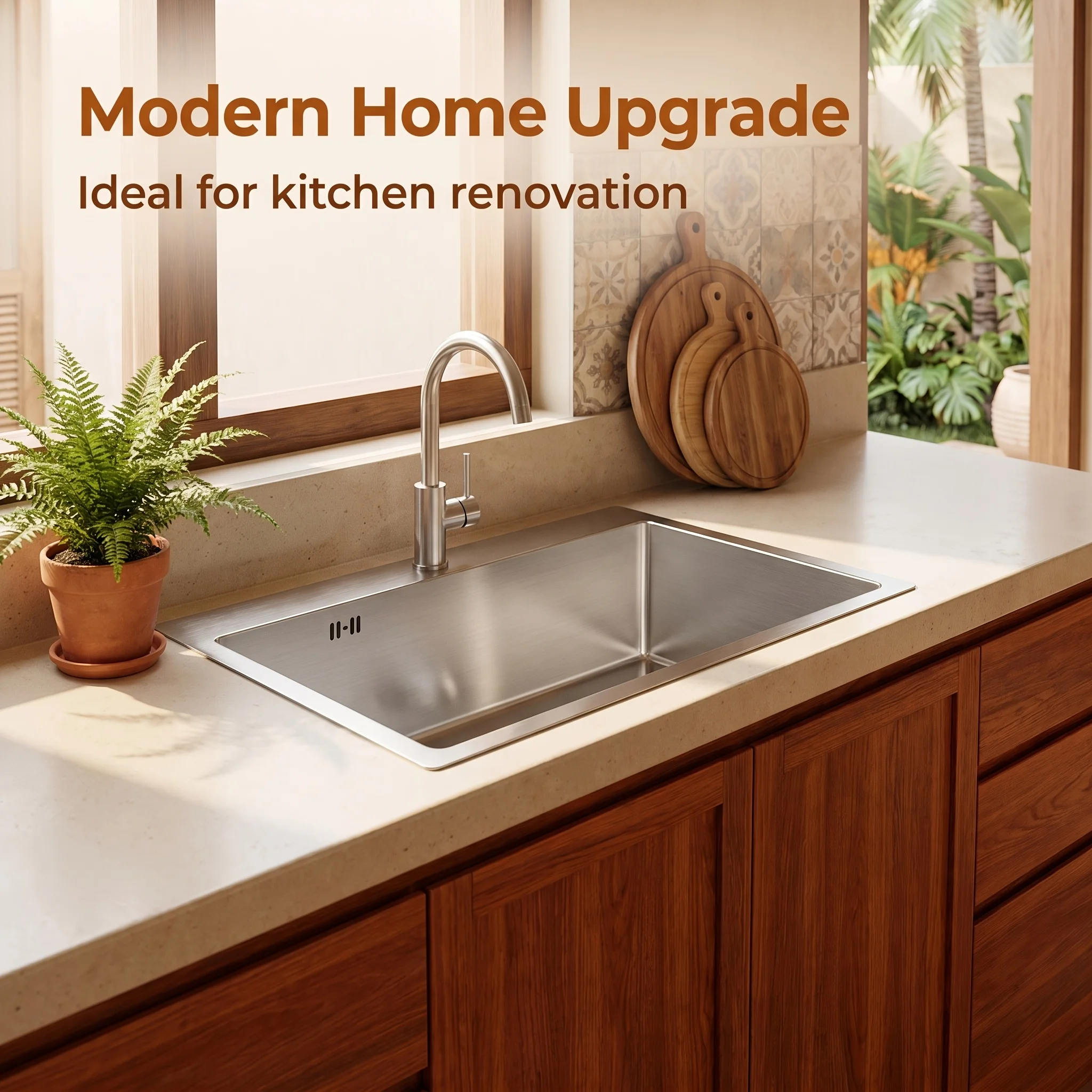 Multifunctional Cheap Handmade Stainless Steel Brushed Surface Above Counter Top Mount RV Single Bowl Sink with One Hole - view 2