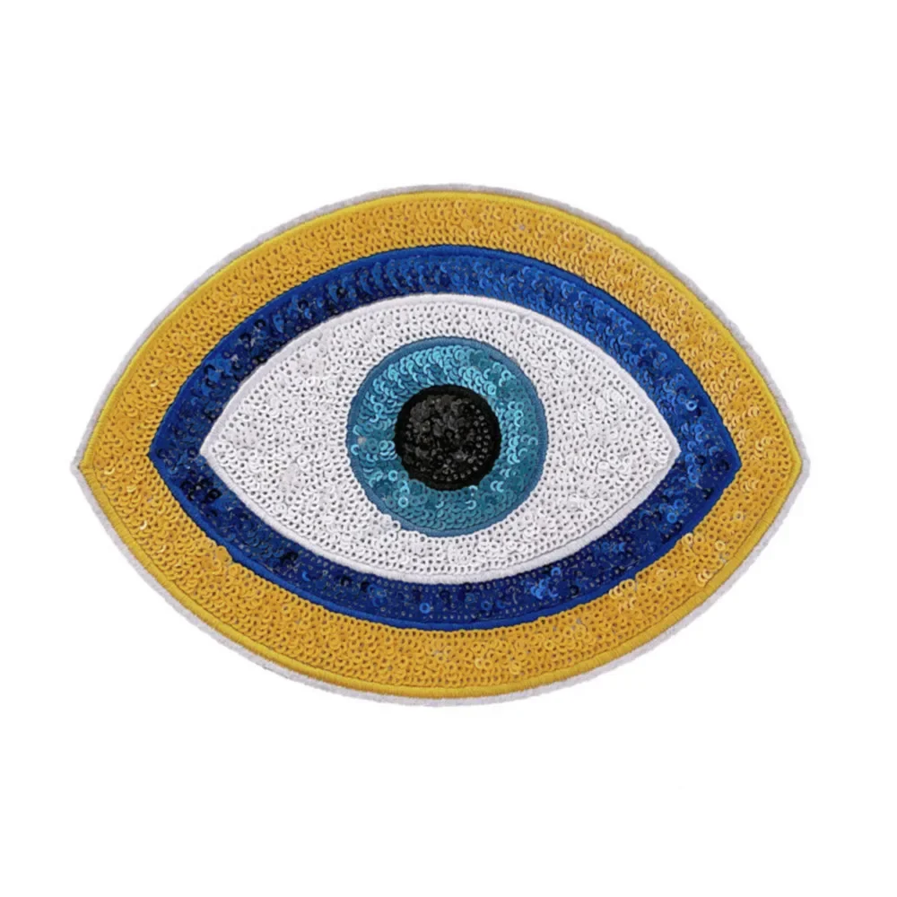 Evil Eye Iron on Patch for Clothing DIY Sewing Accessories Fashion Sequin Appliques Embroidery Patches Stickers Punk Decoration