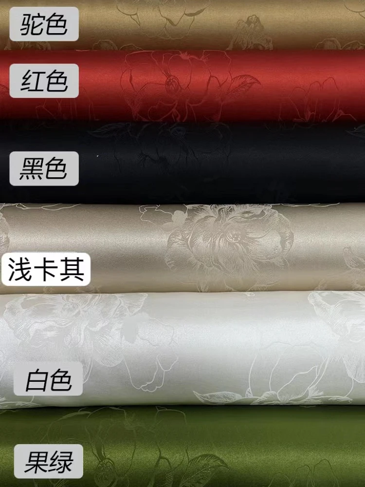 Silk Jacquard Fabric Silk Satin Wide Elastic Satin Silk Clothing Fabric 21Momme Cheongsam Dress