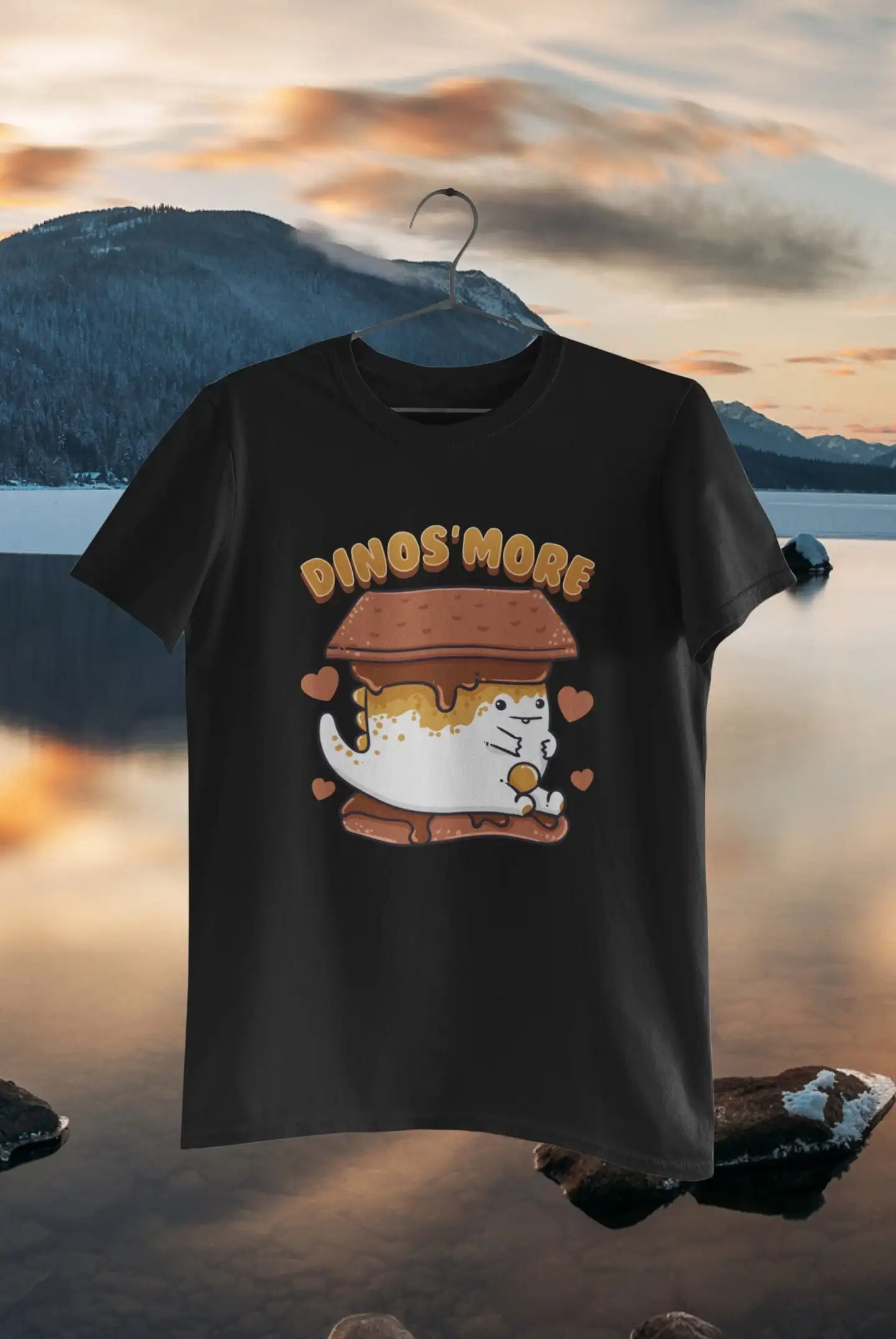 Smores Camp T Shirt Camping Lover Fire Dinos'More